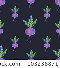 Summer garden beetroot, cartoon vegetable seamless pattern, bright texture 103238871