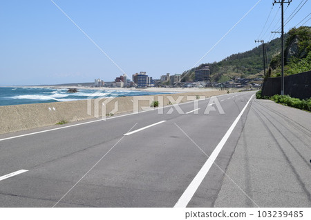 Coastal road in the Shonai region of Yamagata Prefecture Coastal road in the Shonai region of Yamagata Prefecture 103239485
