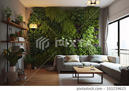 Vertical gardening in the apartment. Loft interior style 103239625