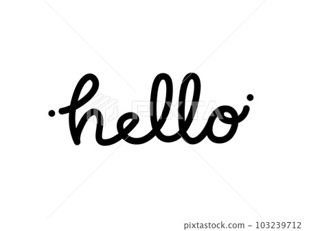 cute cursive lettering hello 103239712