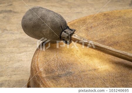 handmade, native American style, shaman frame drum with a beater handmade, native American style, shaman frame drum with a beater 103240695