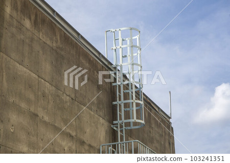 Rooftop ladder with back basket 103241351