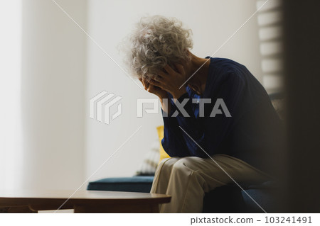 depressed elderly woman 103241491