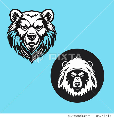 vector of angry bear head in black vector of angry bear head in black 103241617