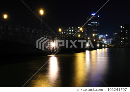 Niigata Niigata City Night view of Bandai Bridge Niigata Niigata City Night view of Bandai Bridge 103241797