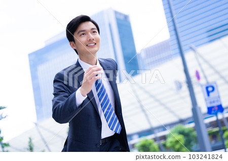Business A young businessman walking outdoors 103241824