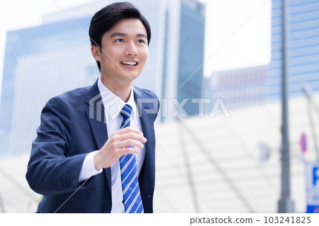Business A young businessman walking outdoors 103241825