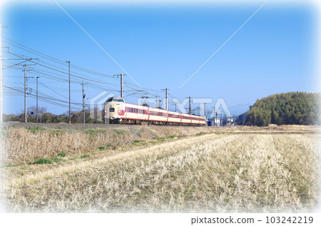 高速通過直線路段的特快八雲：JNR色彩復興組織（插畫風格） 103242219