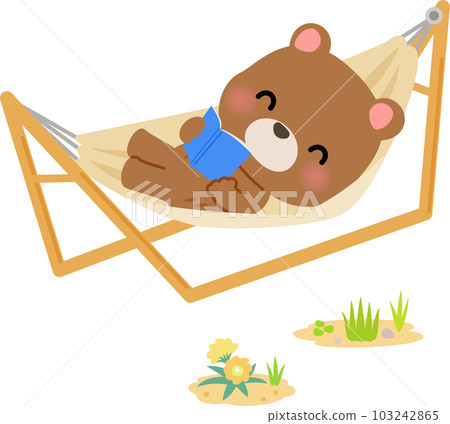 熊在吊床上看書 103242865