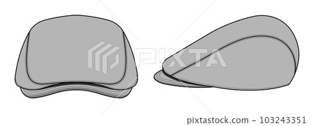 Hat / hunting cap (gray) vector illustration (front / side) Hat / hunting cap (gray) vector illustration (front / side) 103243351