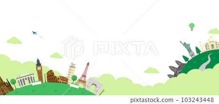 World tourist destinations, world travel, around the world Vector banner illustration (no background) World tourist destinations, world travel, around the world Vector banner illustration (no background) 103243448