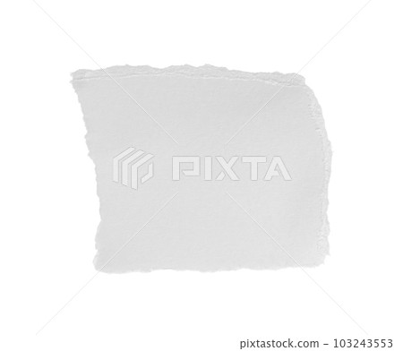 White ripped piece of paper isolated on white background with clipping path. Space for advertising 103243553