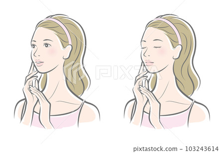 Vector illustration of a woman doing skin care 103243614