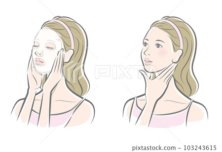 Vector illustration of a woman doing skin care 103243615
