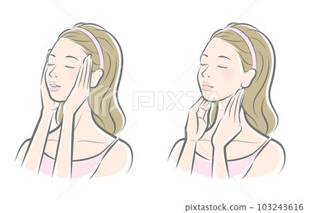 Vector illustration of a woman doing skin care 103243616