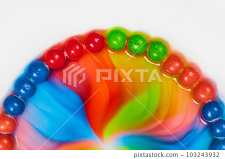 Skittles Candy Rainbow Dome Bottom Half Background 103243932
