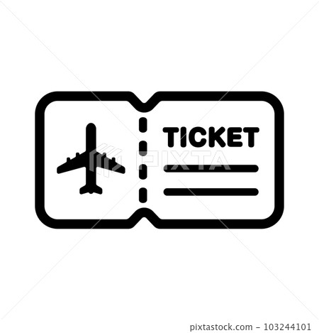 Passport, ticket, airline ticket vector icon illustration (pictogram) Passport, ticket, airline ticket vector icon illustration (pictogram) 103244101