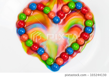 Skittles Candy Heart Leaking Colors Horizontal Skittles Candy Heart Leaking Colors Horizontal 103244130
