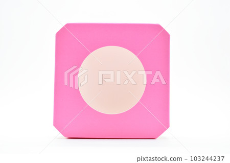 pink paper box on white background, package for design pink paper box on white background, package for design 103244237
