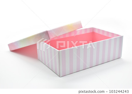 open beautiful pink box on white background, package for design open beautiful pink box on white background, package for design 103244243