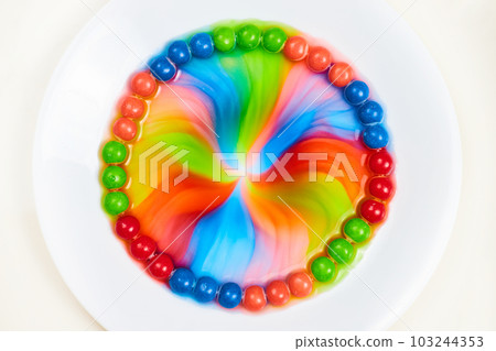 Full Skittles Rainbow Swirl Center Background 103244353