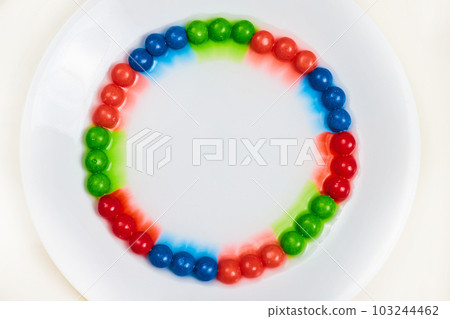 Bleeding Colors Skittles Candy Ring Background 103244462