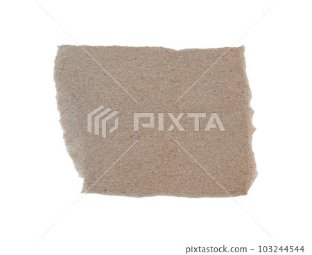 Brown ripped piece of paper isolated on white background with clipping path. Brown ripped piece of paper isolated on white background with clipping path. 103244544