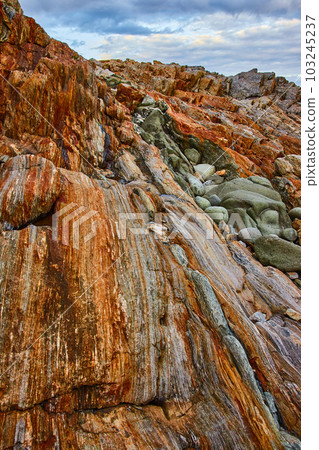 Endless layers of rock on Maine coast 103245237
