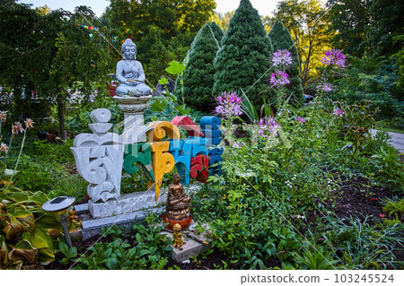 Zen gardens filled with statues of Tibetan Mongolian Buddhist style 103245524