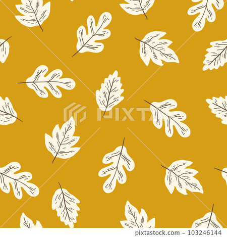 Natural seamless pattern with autumn fallen leaves of forest trees. Natural seamless pattern with autumn fallen leaves of forest trees. 103246144