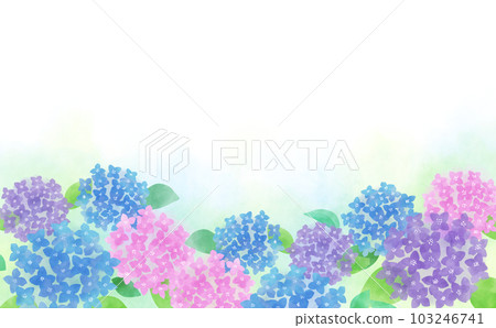 水彩繡球花相框 103246741