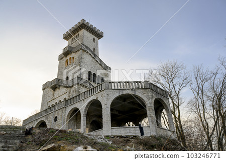 A medieval-style tower on Akhun Mountain at an altitude of 663 meters, built in 1936 103246771
