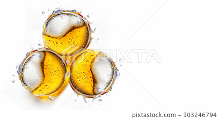 Chilled golden draft beer Fine foam Generative AI 103246794