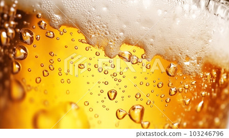 Chilled golden draft beer Fine foam Generative AI 103246796