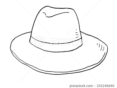 Straw hat sketch line drawing illustration 103246840