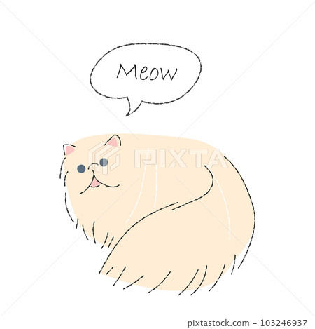 White persian cat is sleeping . Cute cartoon characters . Flat shape and line stroke design . Vector illustration . White persian cat is sleeping . Cute cartoon characters . Flat shape and line stroke design . Vector illustration . 103246937