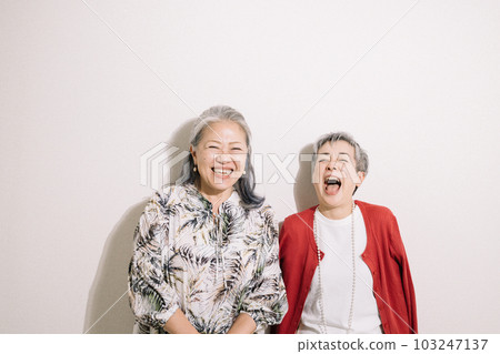 微笑的白髮女人/快樂的高級朋友 103247137