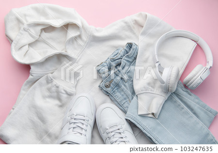 Set of casual clothes and accessories Set of casual clothes and accessories 103247635