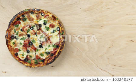 Delicious homemade italian pizza Delicious homemade italian pizza 103248177