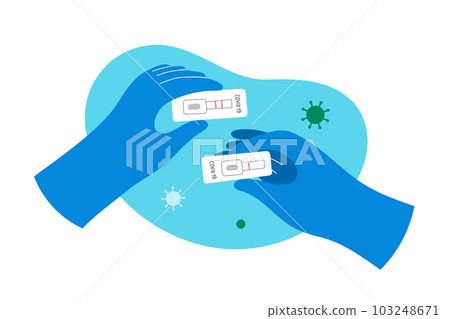 Holding negative covid test result in hand, rapid diagnostic kit showing one line, negative result, patient holds a lateral flow test for coronavirus Holding negative covid test result in hand, rapid diagnostic kit showing one line, negative result, patient holds a lateral flow test for coronavirus 103248671