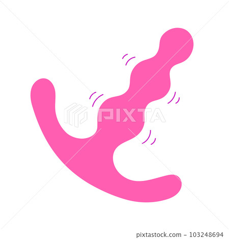 Vibrating anal plug, pink silicone sex toy, vector illustration isolated on white background, colored clipart Vibrating anal plug, pink silicone sex toy, vector illustration isolated on white background, colored clipart 103248694