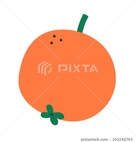 Whole orange fruit illustration, cute cartoon illustration isolated on white background Whole orange fruit illustration, cute cartoon illustration isolated on white background 103248765