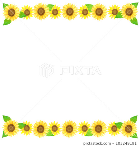 Frame background illustration material with striped sunflowers on the top and bottom Frame background illustration material with striped sunflowers on the top and bottom 103249191