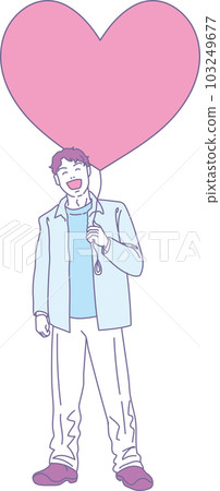 帶著心形氣球微笑的人_2色款式_男士_全身 帶著心形氣球微笑的人_2色款式_男士_全身 103249677