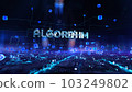 Algorithm - businessman working with virtual reality at office. 103249802