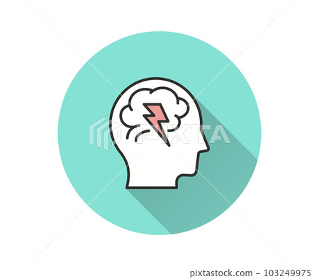 Psychology icon with long shadow for graphic and web design. Psychology icon with long shadow for graphic and web design. 103249975