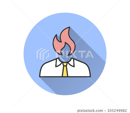 Psychosis icon with long shadow for graphic and web design. Psychosis icon with long shadow for graphic and web design. 103249982
