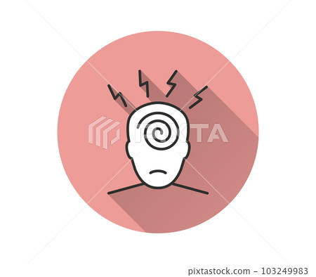 Anxiety icon with long shadow for graphic and web design. Anxiety icon with long shadow for graphic and web design. 103249983