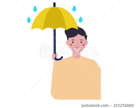 一個撐傘的人。濕天。雨季。矢量圖 一個撐傘的人。濕天。雨季。矢量圖 103250060