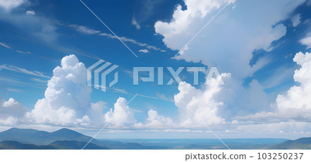 藍天和雲彩的例證夏天天空積雨雲 103250237